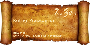 Kuthy Zsuzsanna névjegykártya